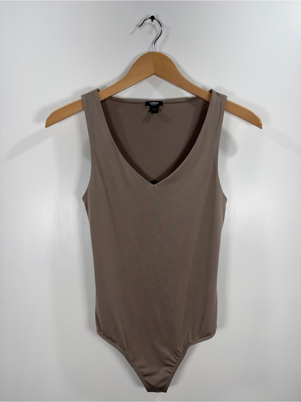WSH115 {Express} "Body Contour" Brown Taupe V-Neck Tank Top Bodysuit